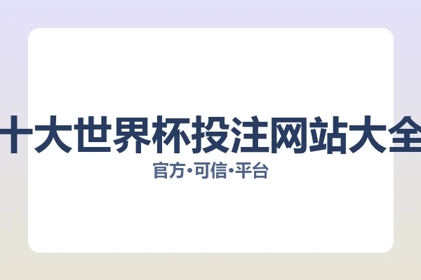 十大世界杯投注网站大全 图片